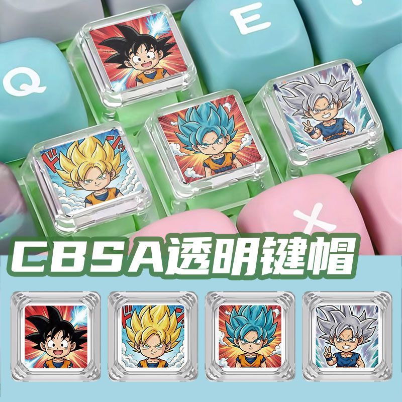 Keycap Artisan Anime - 드래곤볼 슈퍼 사이야인 만화 키캡 개인
