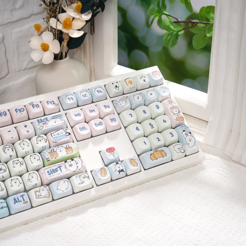 귀여운 소녀풍 MOA 조크 베어 PBT 염료승화 키캡  - Keycap Artisan Anime 리뷰 및 가격