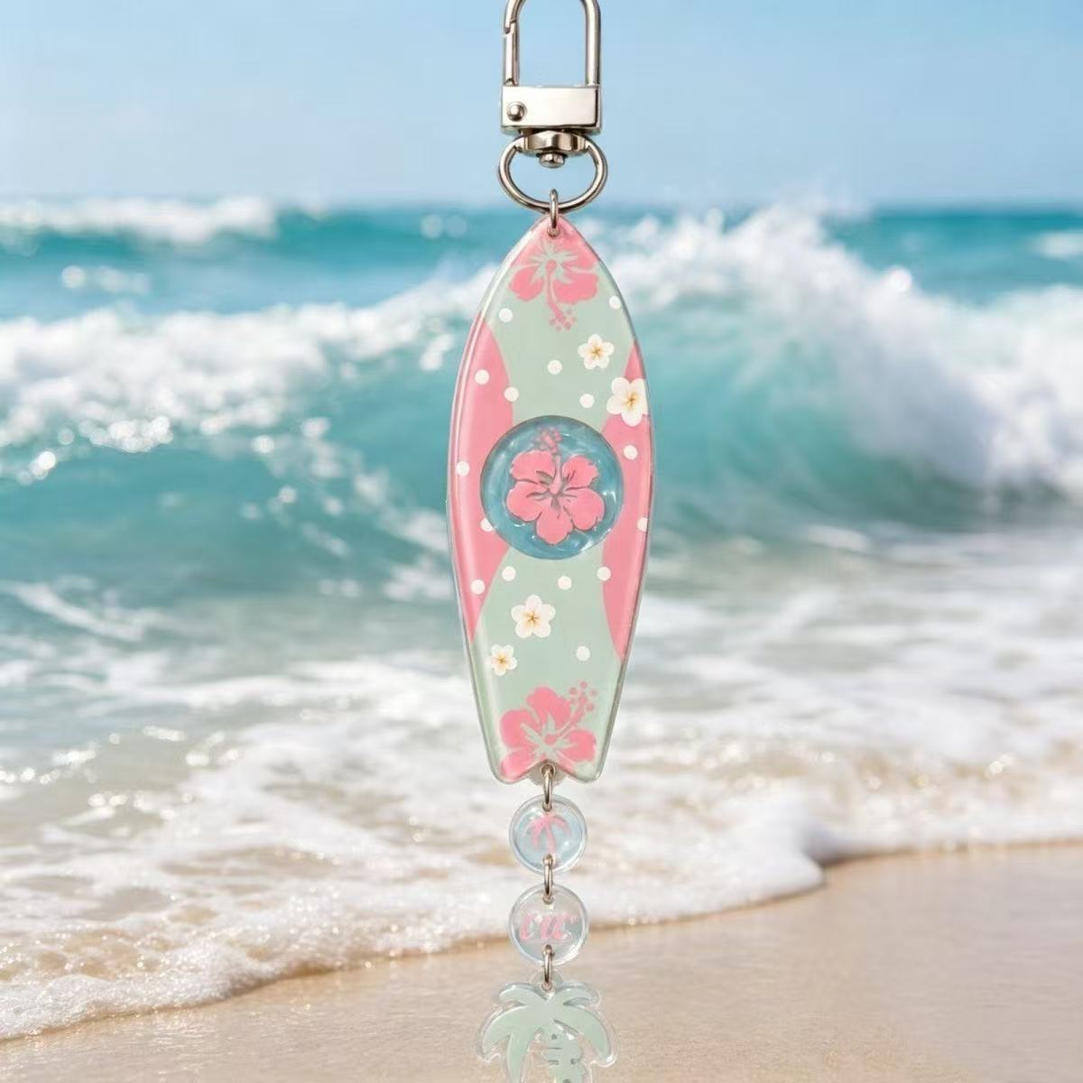 INS 하와이안 서핑보드 모양 아크릴 키체인 세트 히비 - Anime Merchandise Keychain 리뷰 및 가격