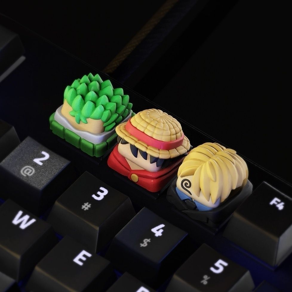 새로운 카와이 원피스 루피 키캡 조로 산지 애니메이션  - Keycap Artisan Anime 리뷰 및 가격